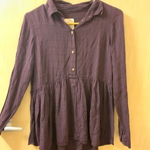 Plum Long Sleeve Button Down